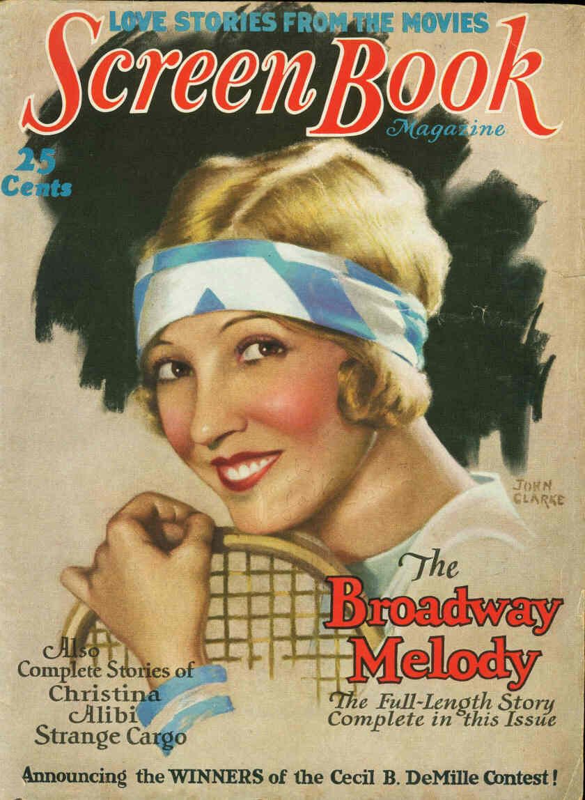 SCREEN BOOK magazine side cover July 1929