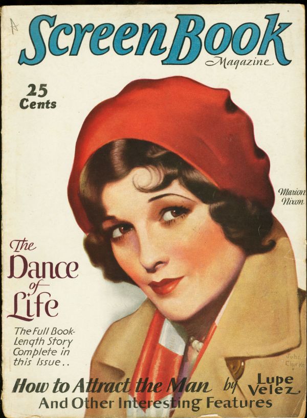 SCREEN BOOK magazine side cover November 1929