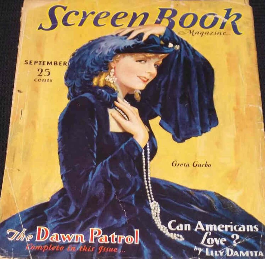 SCREEN BOOK magazine side cover September 1930