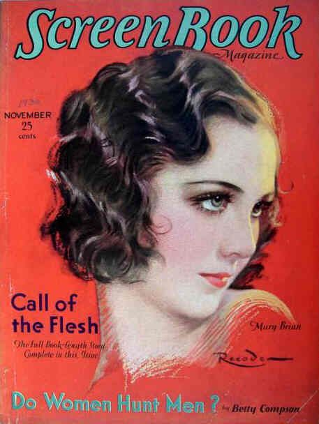 SCREEN BOOK magazine side cover November 1930