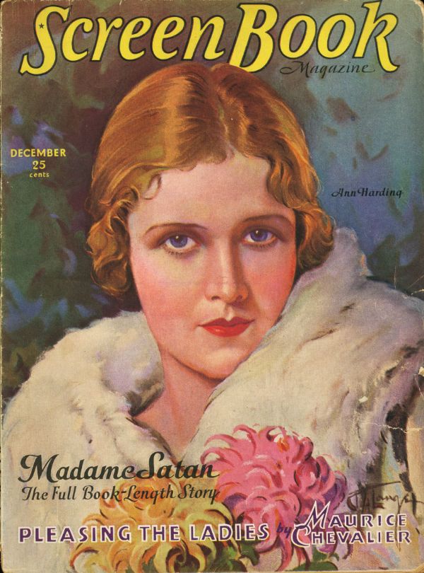 SCREEN BOOK magazine side cover December 1930