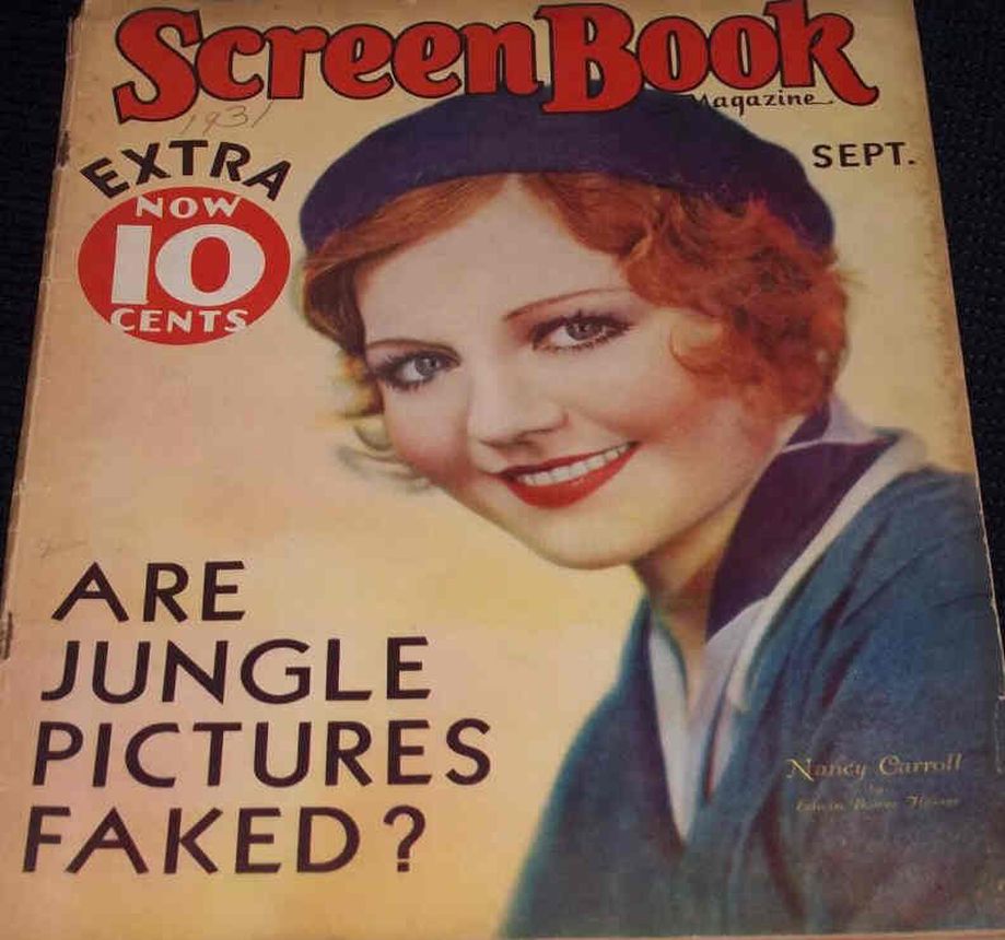 SCREEN BOOK magazine side cover September 1931