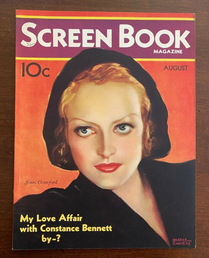 SCREEN BOOK magazine side cover August 1932