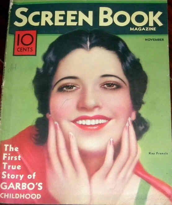 SCREEN BOOK magazine side cover November 1932