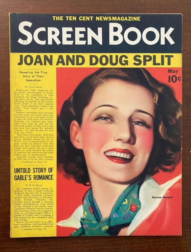 SCREEN BOOK magazine side cover May 1933