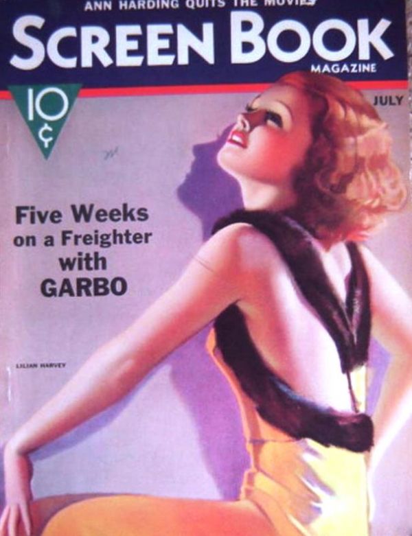 SCREEN BOOK magazine side cover July 1933