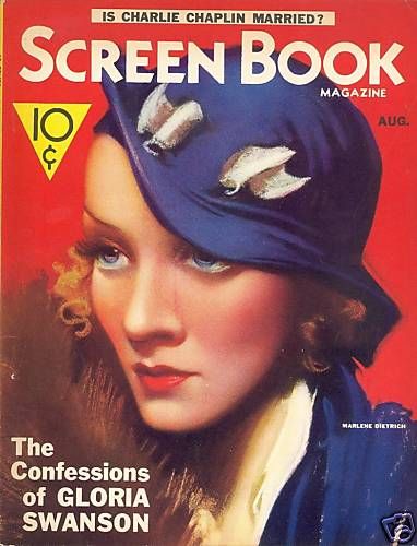 SCREEN BOOK magazine side cover August 1933