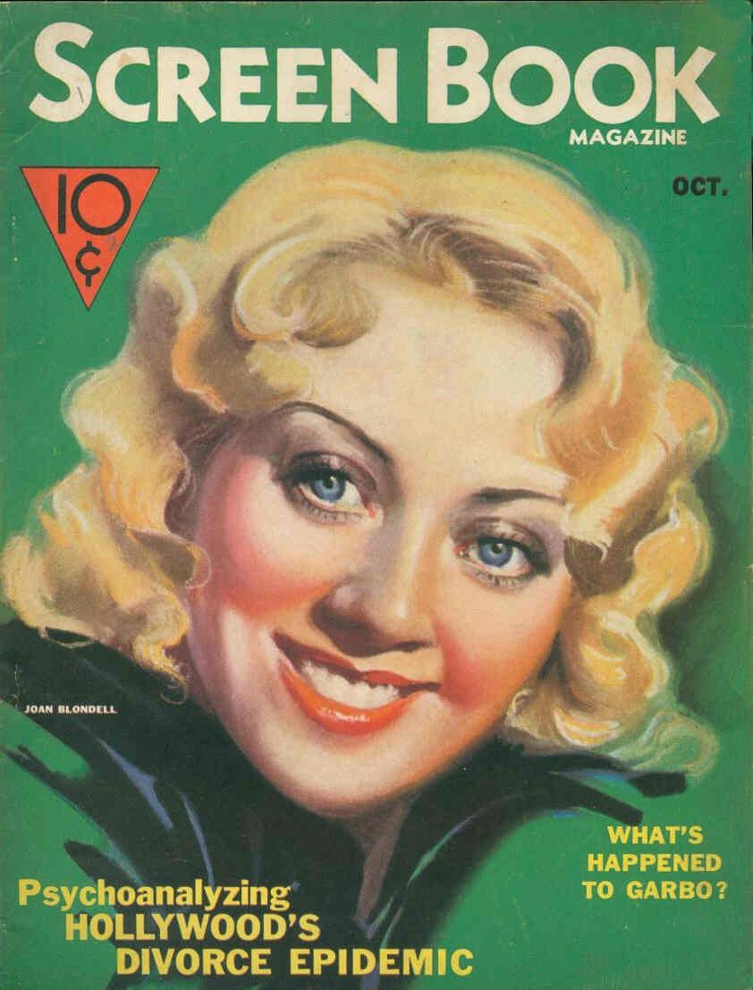 SCREEN BOOK magazine side cover October 1933