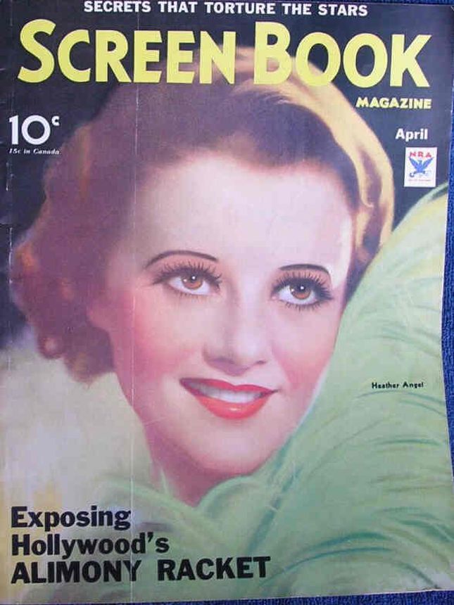 SCREEN BOOK magazine side cover April 1934