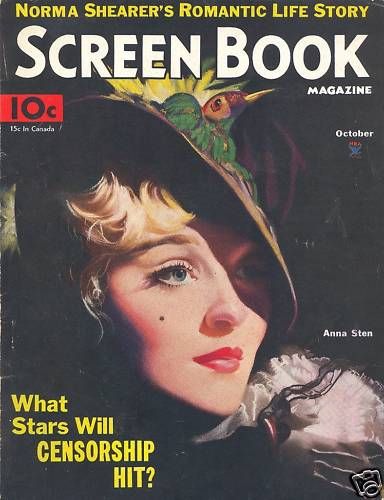 SCREEN BOOK magazine side cover October 1934