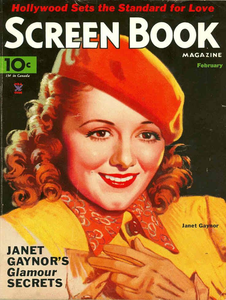SCREEN BOOK magazine side cover February 1935