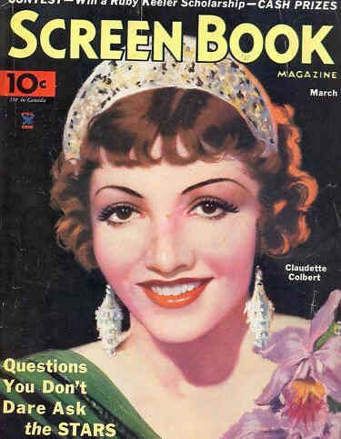 SCREEN BOOK magazine side cover March 1935