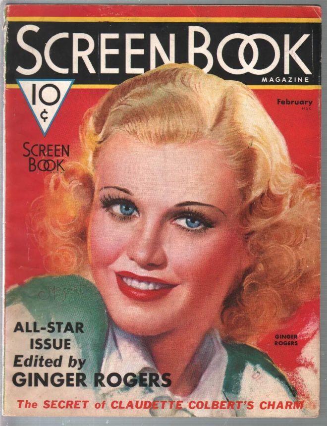 SCREEN BOOK magazine side cover February 1936