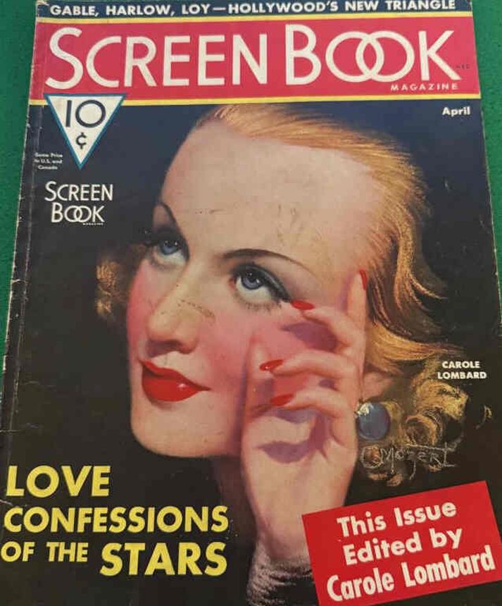 SCREEN BOOK magazine side cover April 1936