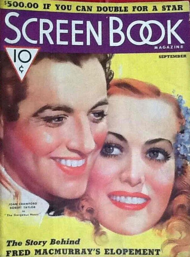 SCREEN BOOK magazine side cover September 1936