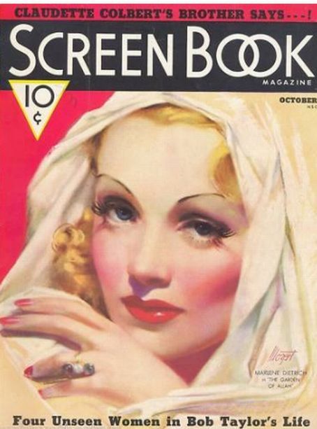 SCREEN BOOK magazine side cover October 1936