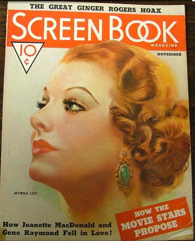 SCREEN BOOK magazine side cover November 1936