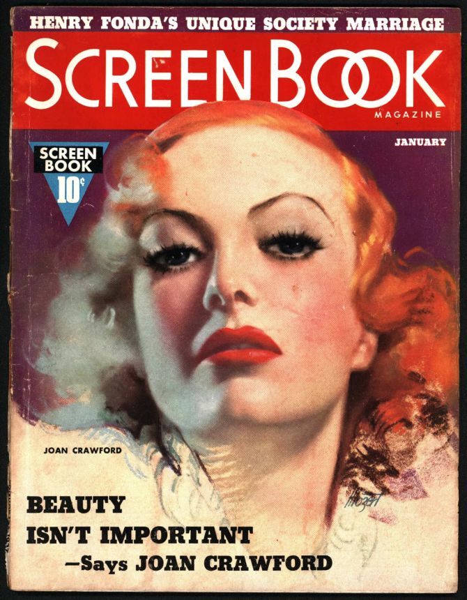 SCREEN BOOK magazine side cover January 1937