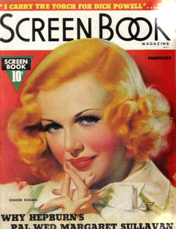 SCREEN BOOK magazine side cover February 1937