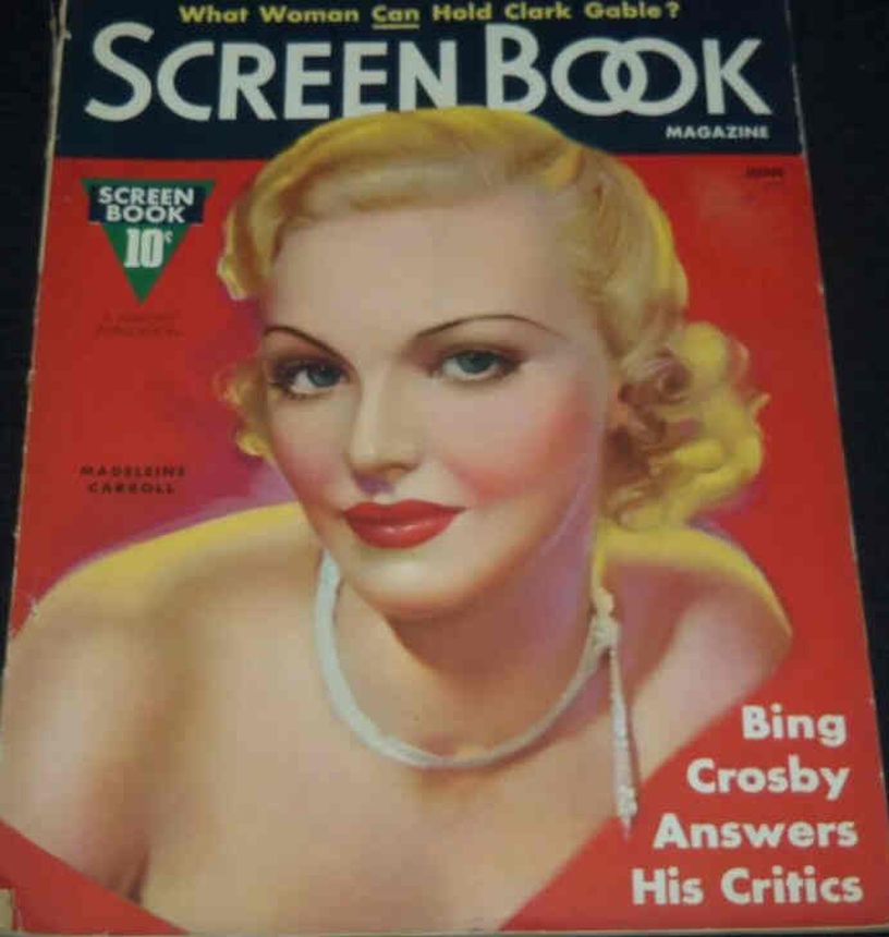 SCREEN BOOK magazine side cover June 1937