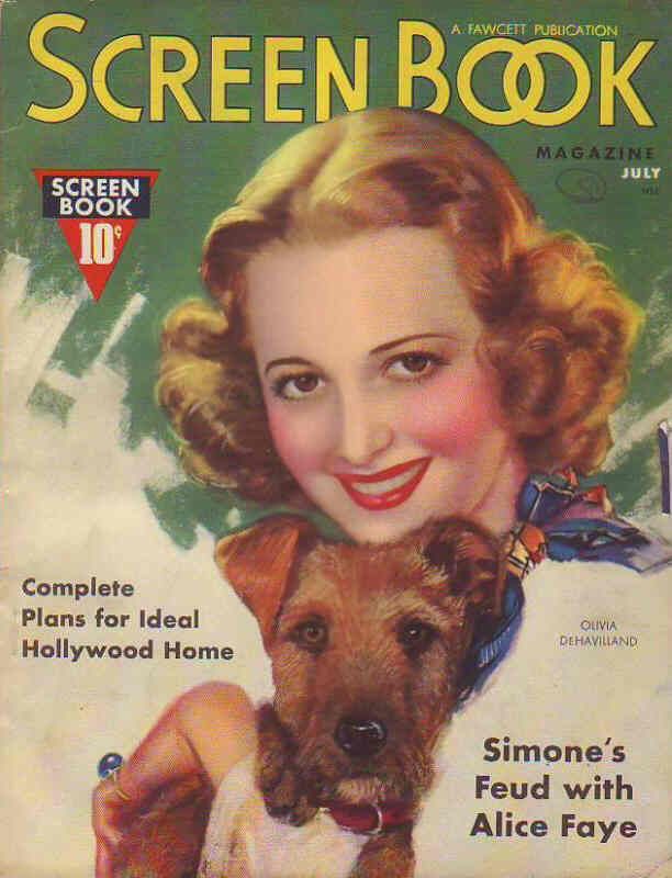 SCREEN BOOK magazine side cover July 1937