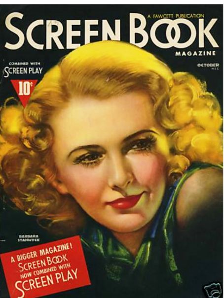 SCREEN BOOK magazine side cover October 1937