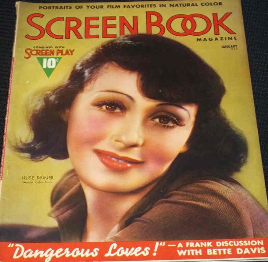 SCREEN BOOK magazine side cover January 1938