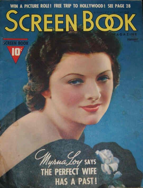 SCREEN BOOK magazine side cover February 1938