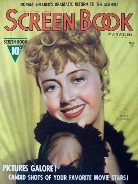 SCREEN BOOK magazine side cover May 1938