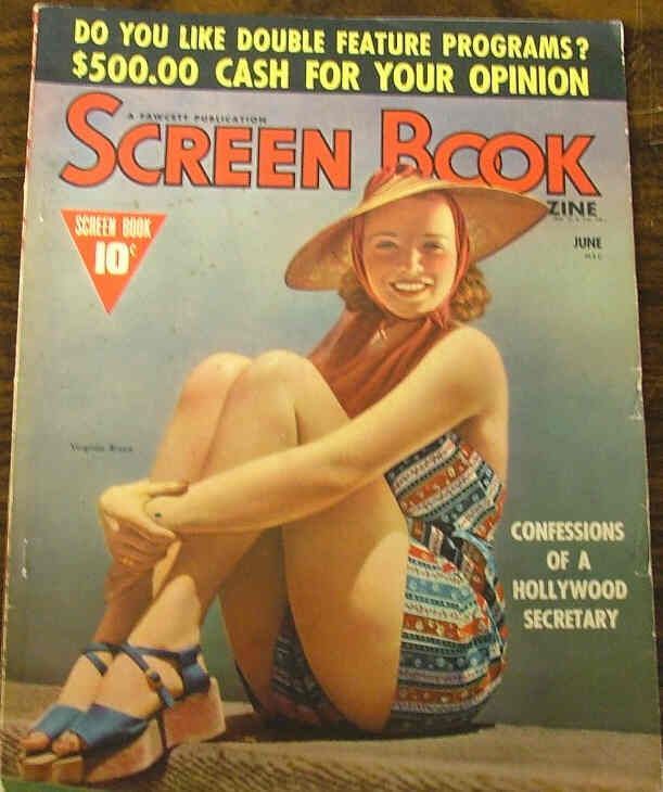 SCREEN BOOK magazine side cover June 1938