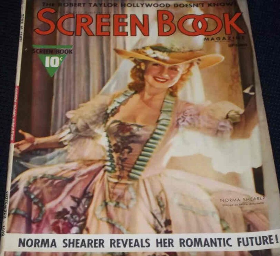 SCREEN BOOK magazine side cover September 1938