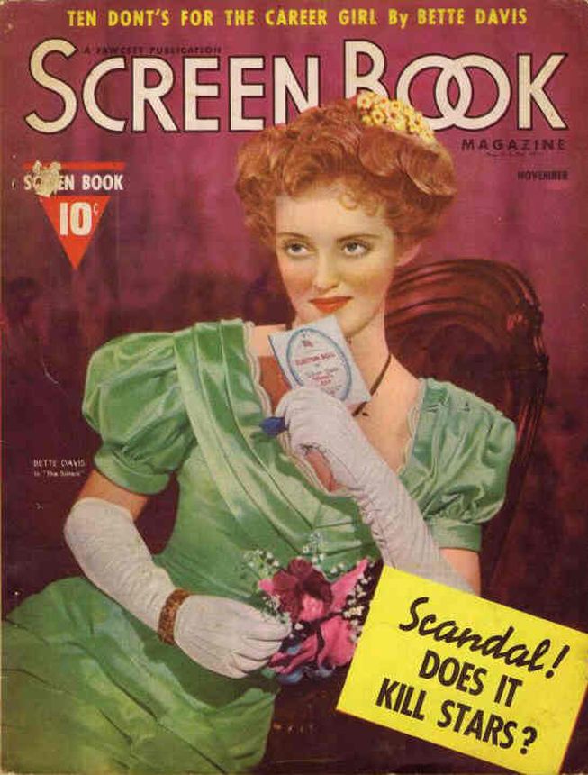 SCREEN BOOK magazine side cover November 1938