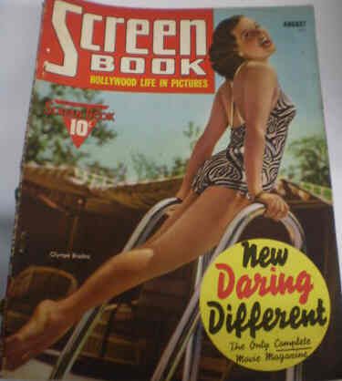 SCREEN BOOK magazine side cover August 1939