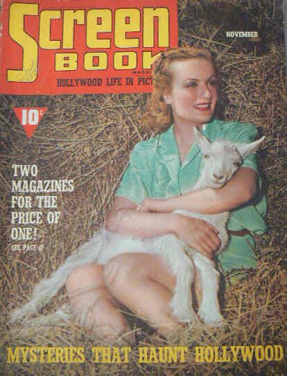 SCREEN BOOK magazine side cover November 1939