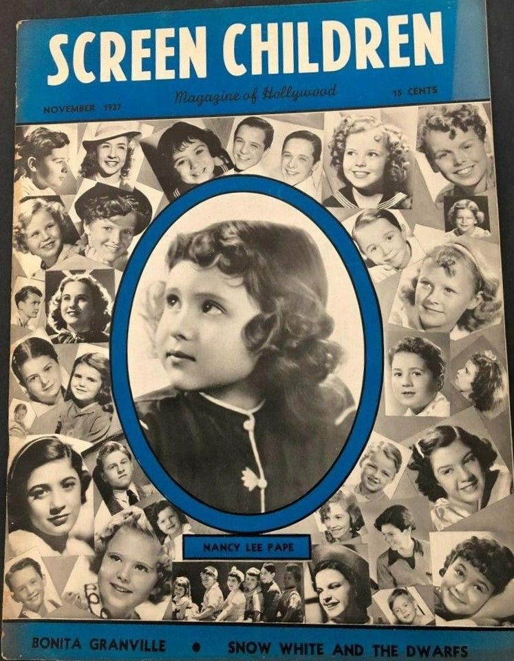 SCREEN CHILDREN MAGAZINE magazine side cover Issue 11  November 1937