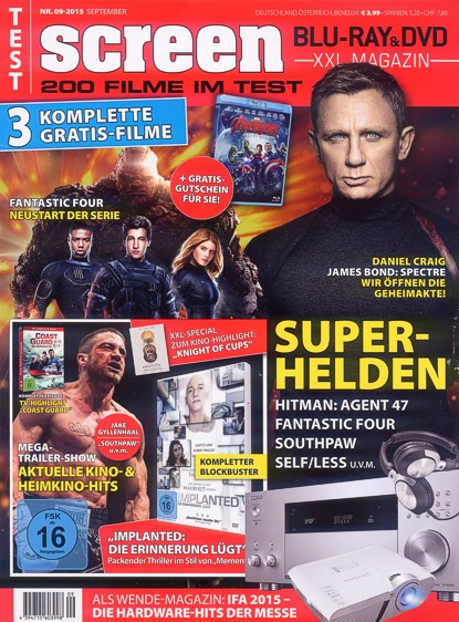 SCREEN BLURAY DVD magazine side cover Issue 9 September 2015