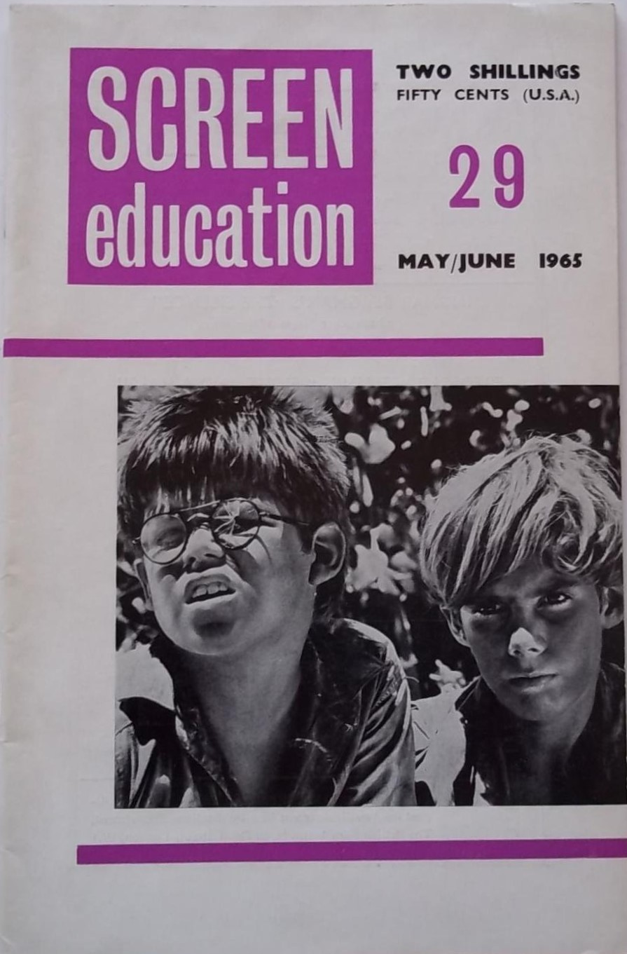 SCREEN EDUCATION (Au) magazine side cover Issue 29  May/June 1965