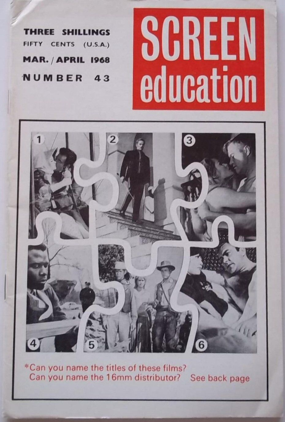 SCREEN EDUCATION (Au) magazine side cover Issue 43  March/April 1968