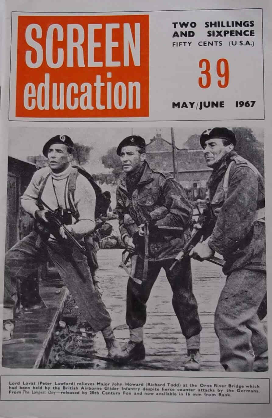 SCREEN EDUCATION (Au) magazine side cover Issue 39 May/June 1967