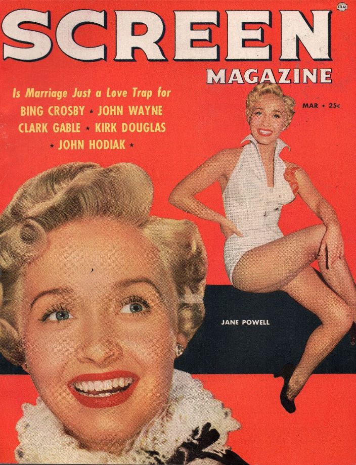 SCREEN (50s-60s) magazine side cover  March 1954