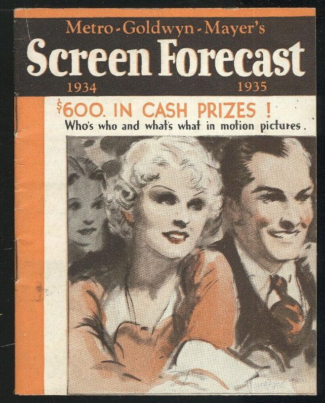 SCREEN FORECAST magazine side cover  1934