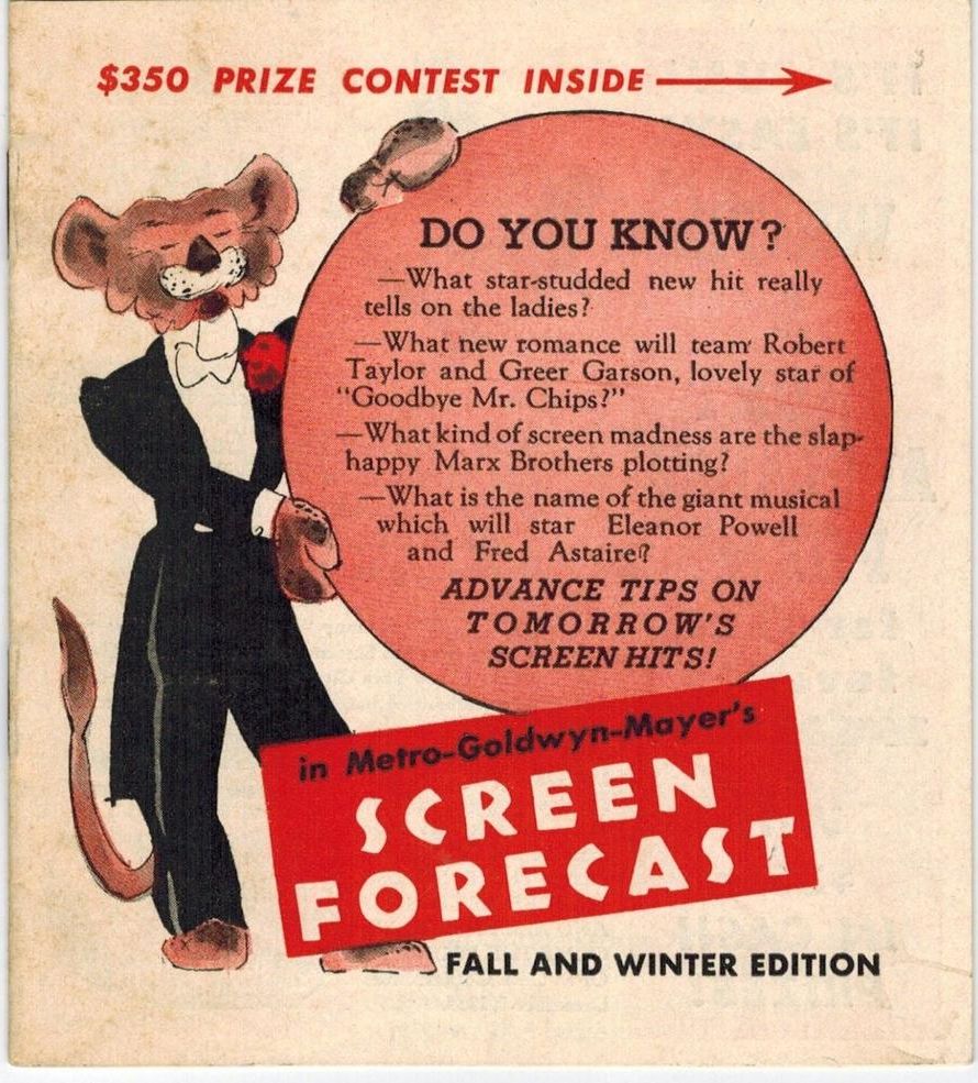 SCREEN FORECAST magazine side cover Fall 1939