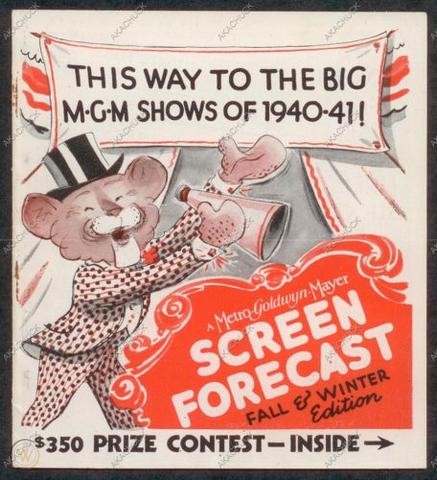 SCREEN FORECAST magazine side cover Fall/Winter 1940