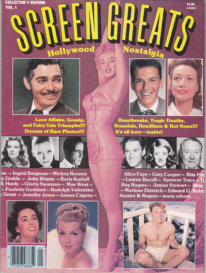 SCREEN GREATS Starlog magazine side cover Issue 1  1980