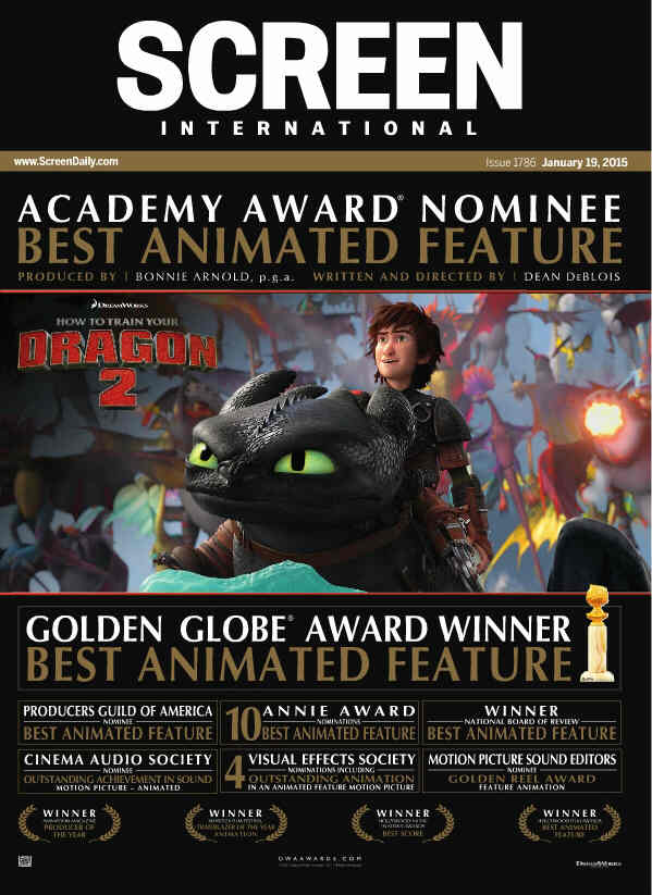 SCREEN INTERNATIONAL magazine side cover Issue 1786 19 January 2015