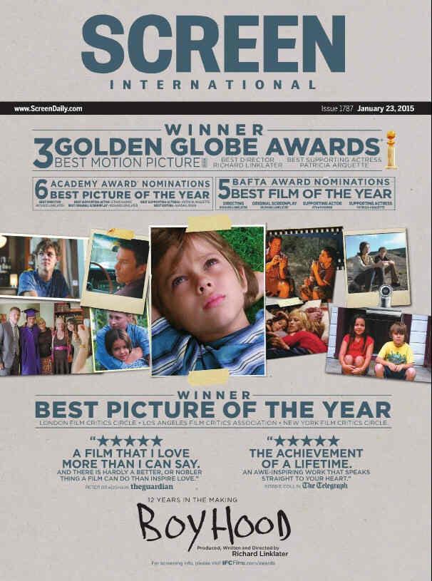 SCREEN INTERNATIONAL magazine side cover Issue 1787 23 January 2015