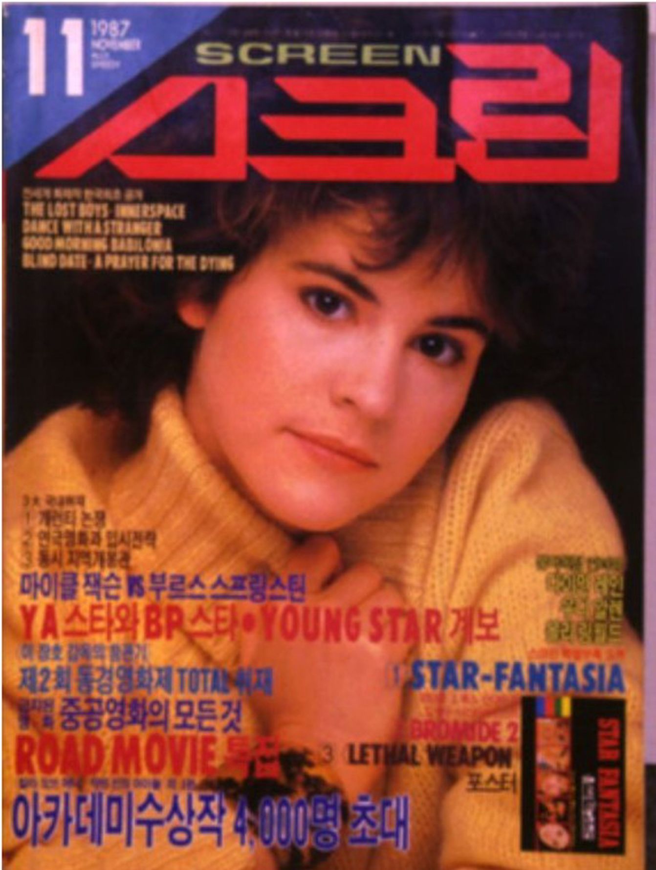 SCREEN (Ko) magazine side cover Issue 45  November 1987