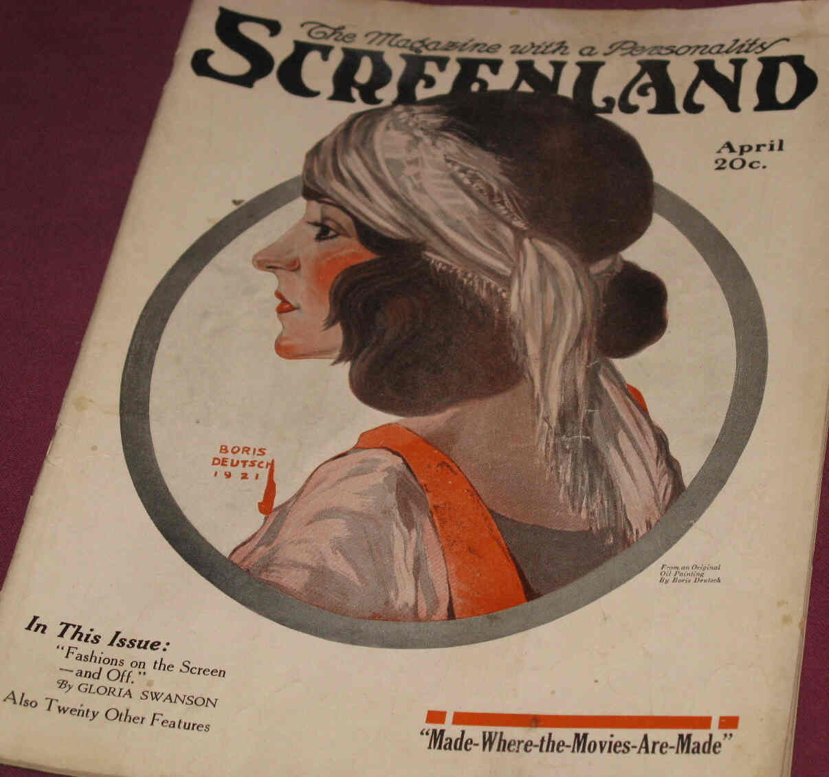 SCREENLAND magazine cover April 1921