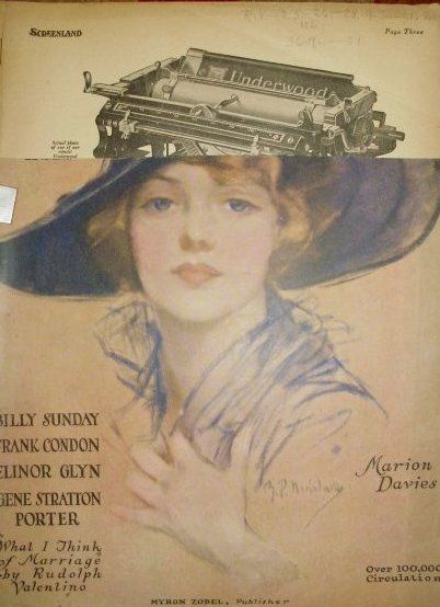 SCREENLAND magazine side cover March 1922