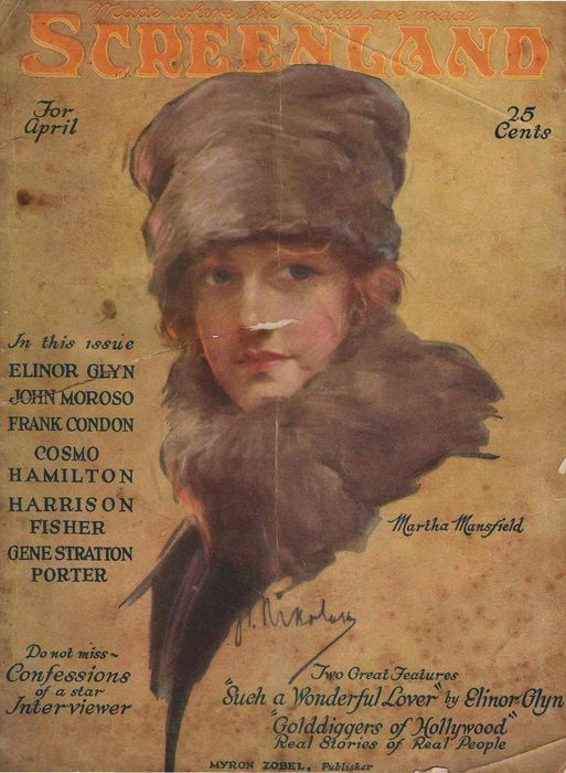 SCREENLAND magazine side cover April 1922